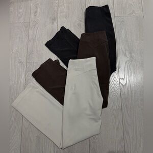 Lululemon ribbed softstreme zip leg high rise cropped pant bundle